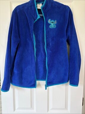 Disney Blue Stitch Fleece Jacket with Teal Trim